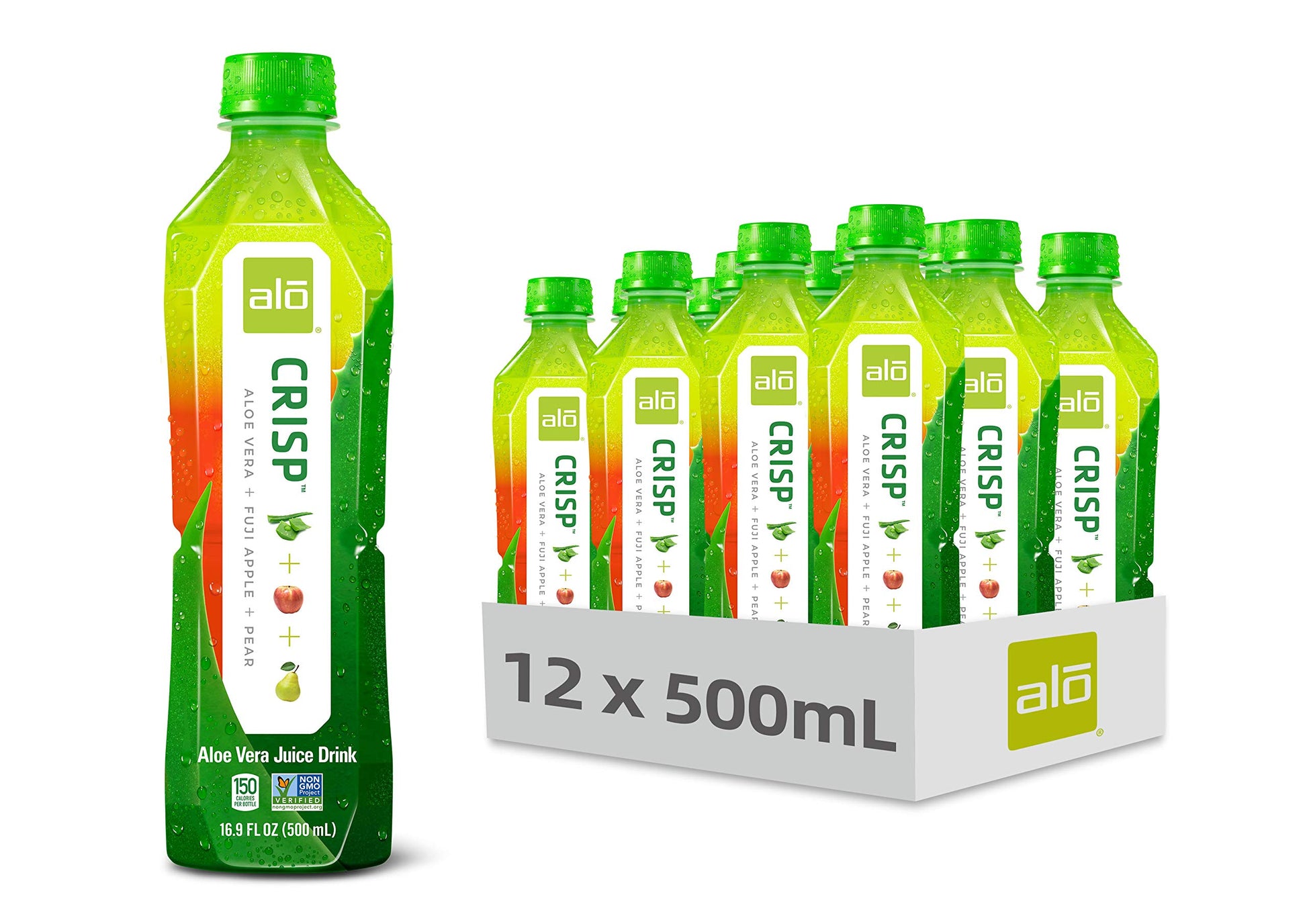 Alo Aloe Vera Juice Drink | Crisp - Pomegranate + Cranberry | 16.9 Fl Oz, Pack Of 12 | Plant-Based Drink With Real Aloe Pulp