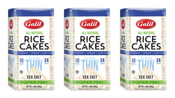 Galil Ultra-Thin Rice Cakes With Sea Salt Pack Of 3 |All-Natural, Non-Gmo, Low Fat, Gluten-Free Rice Cakes 3.5 Ounce