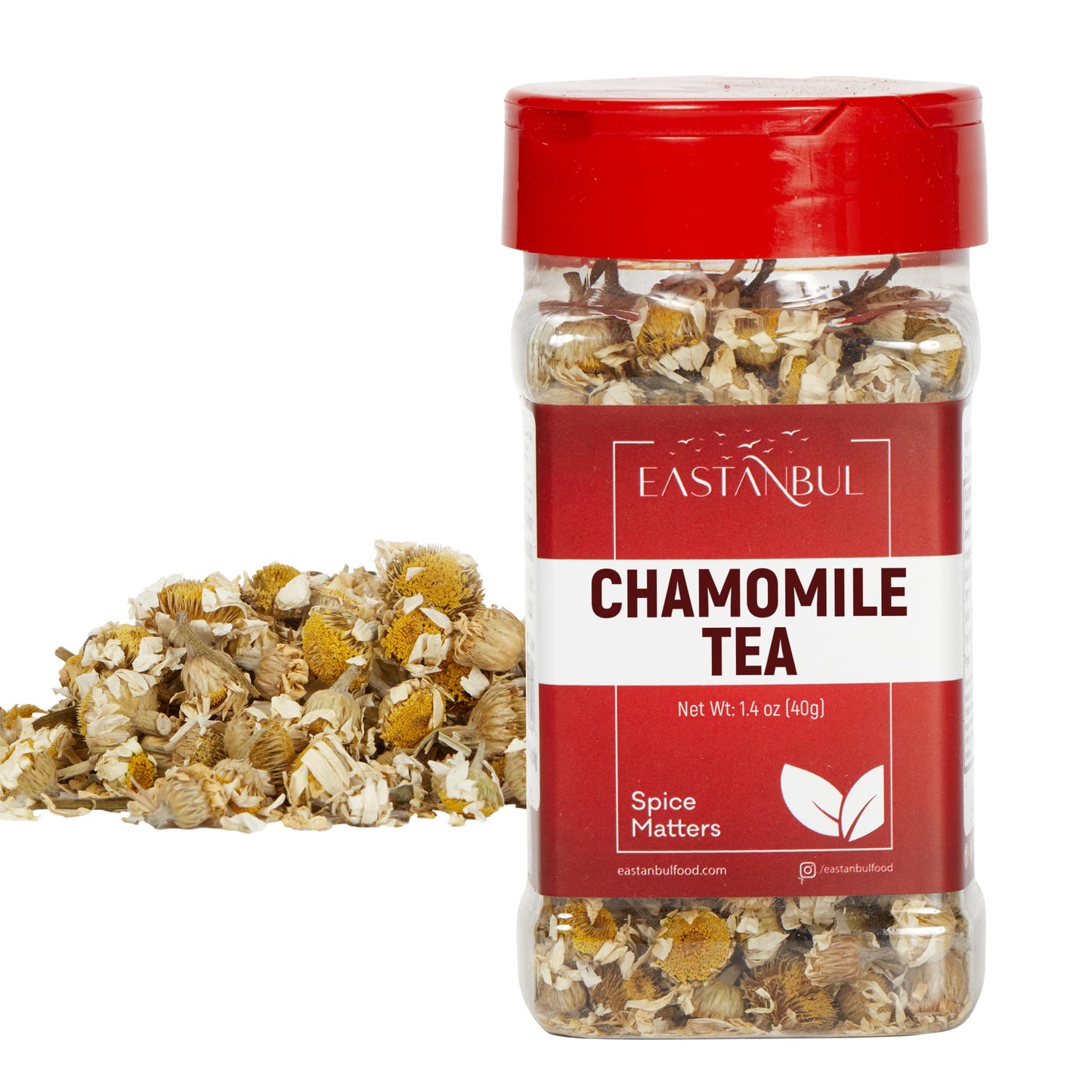 Eastanbul Chamomile Flowers Loose Dried 1.4Oz Dried Chamomile Tea Loose Leaf Flor De Manzanilla Energy Blend-Free Camomile Tea Camomille Herb Full Flavor Vegan Gluten Free