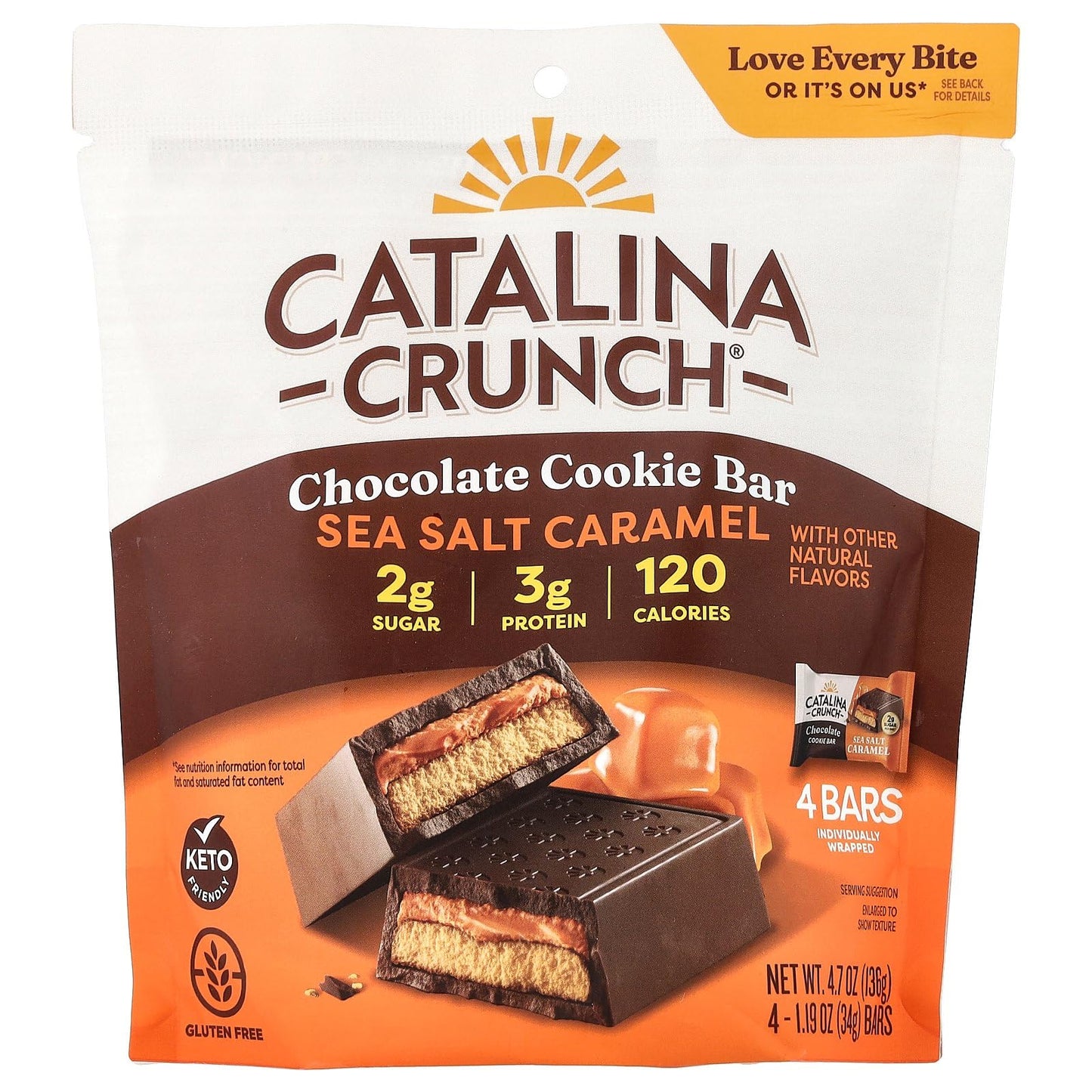 Catalina Crunch Chocolate Cookie Bars - Keto Friendly Snacks with 2g Sugar and 3g Protein - Gluten Free Low Carb Candy Bars, Kos