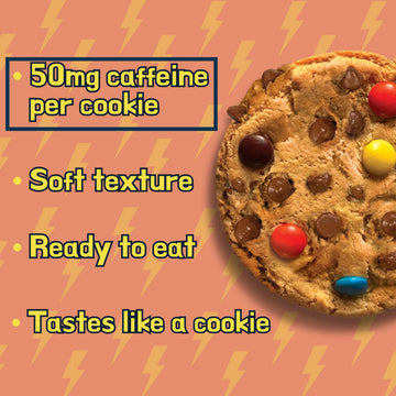 Classic COOKIE Monster Cookie - Energy Caffeine Soft Cookies, 2.8oz, 8 Count, Brown