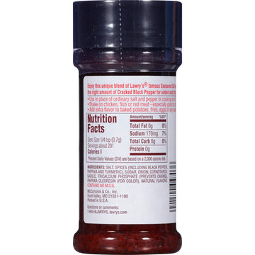 Lawrys Seasoned Salt Black Pepper (Pack of 6)