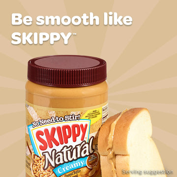 Skippy Peanut Butter, Natural Creamy, 26.5 Ounce (Pack Of 12)