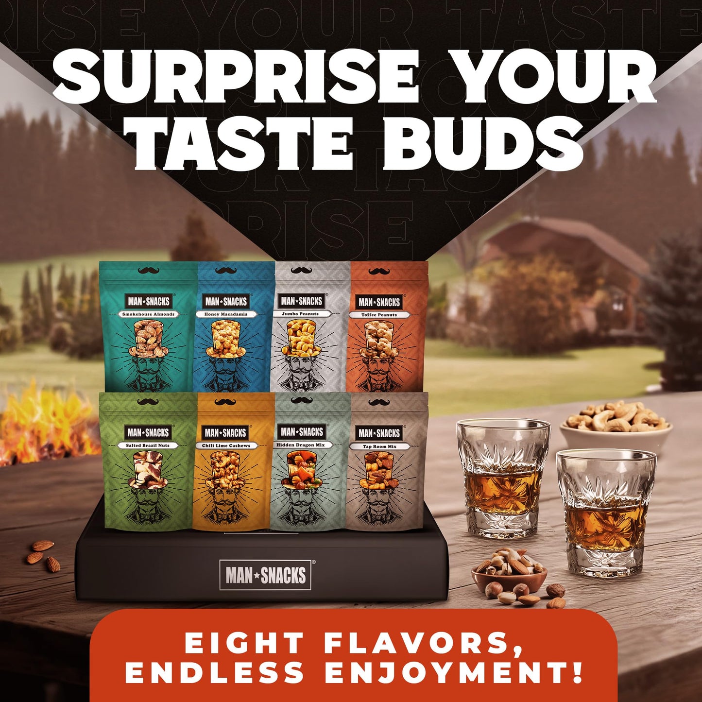 Nuts Gift Basket For Men - 8 Unique Flavors Of Gourmet Nuts