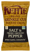 Kettle Krinkle Cut Salt And Fresh Ground Pepper Potato Chips - 5 Oz. Bag, 15 Per Case