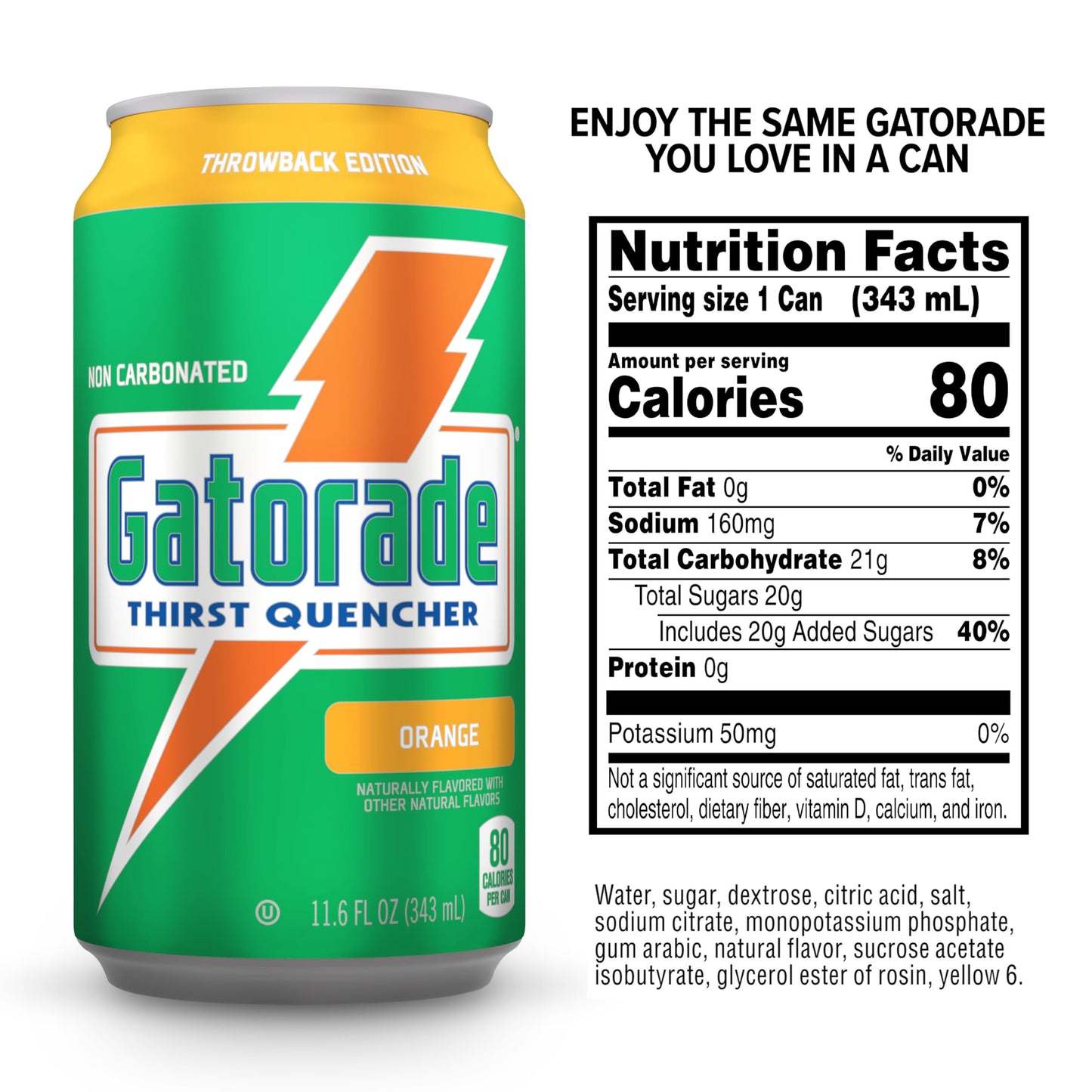 Gatorade Thirst Quencher, Orange, 12 Fl Oz Cans (Pack Of 18)