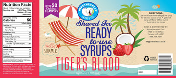 Hypothermias Tigers Blood Ready To Use Gallon (128 Fl. Oz) Hawaiian Snow Cone Flavors Syrup - Shaved Ice, 100% Pure Cane Sugar