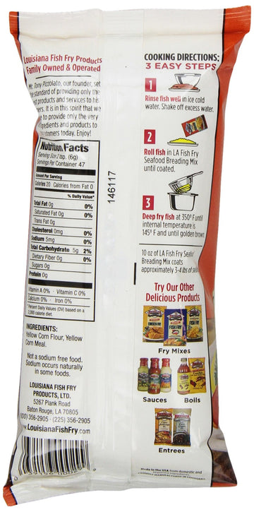 Louisiana Fish Fry Products Natural Fish Fry, New Orleans Style, 10-Ounce Bags (Pack Of 12)