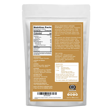 Healthworks Ginger Powder (16 Ounces / 1 Pound) | Ground | Raw | All-Natural & Certified Organic | Keto, Vegan | Great with Coff