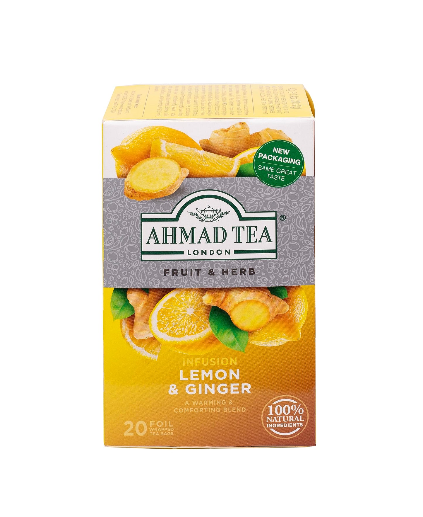Ahmad Tea Tea Infusion, Lemon & Ginger, 40G, 20 Count