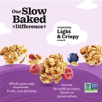 JORDANS Slow Baked Granola Variety Pack - Mixed Berry, Honey Nut, Four Nut - 11.4 oz (3 Pack) - No Artificial Flavors or Preservatives