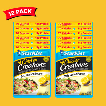 Starkist Chicken Creation Zesty Lemon Pepper - 2.6 Oz Pouch (Pack Of 12)