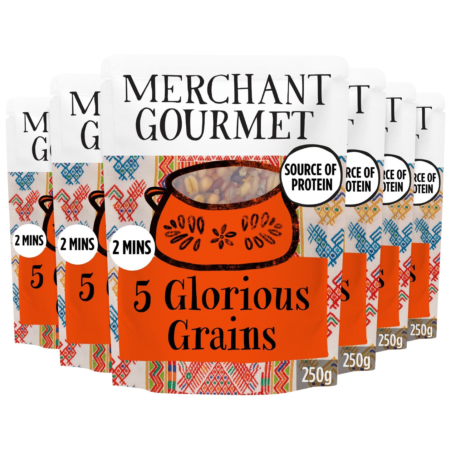 Merchant Gourmet Simply Cooked Glorious Grains with Red Rice & Quinoa - Microwave Rice Mix - Source of Fiber, Low Fat & Vegan -