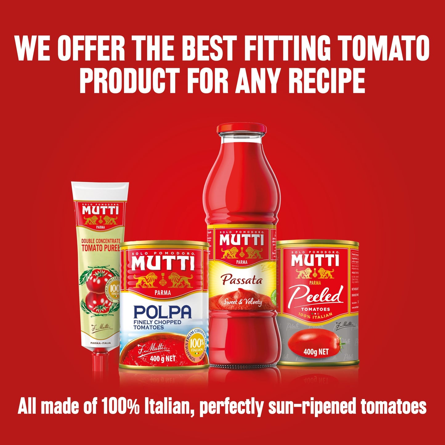 Mutti Crushed Tomatoes (Polpa), 14 oz. | 12 Pack | Italys #1 Brand of Tomatoes | Fresh Taste for Cooking | Canned Tomatoes | Veg
