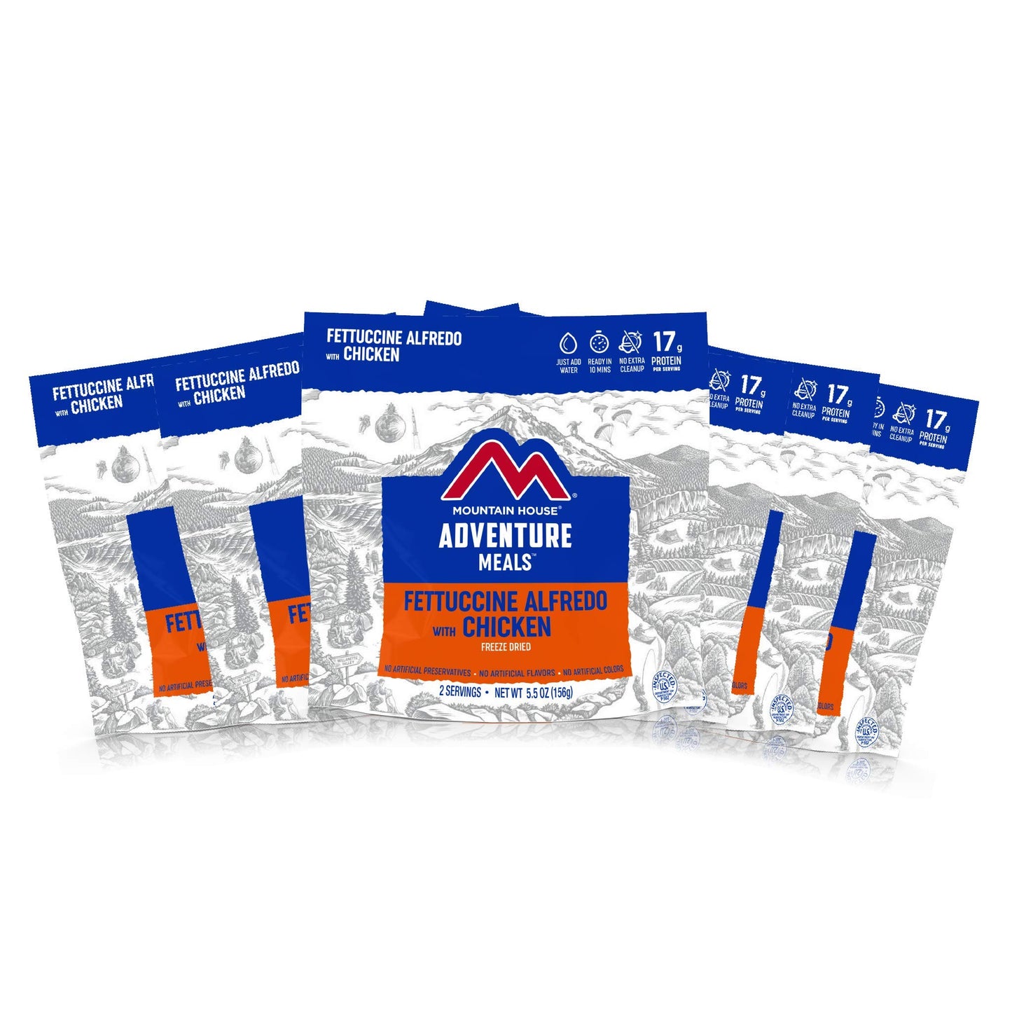 Mountain House Fettuccine Alfredo With Chicken | Freeze Dried Backpacking & Camping Food | 6-Pack