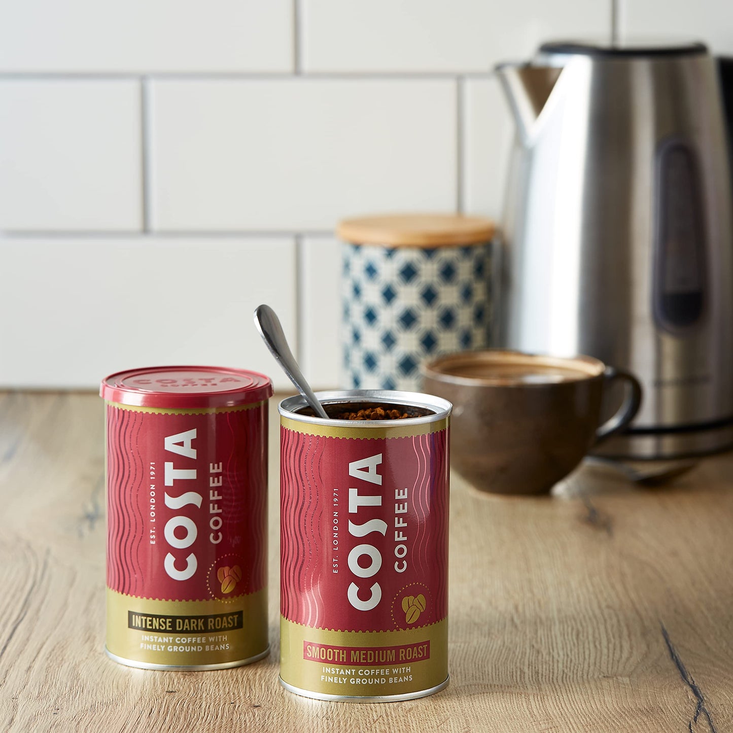 Costa Coffee Smooth Medium Roast Instant Coffee With Finely Ground Beans Tin, 6 X 100G, Cos-Mg-Uk-5001