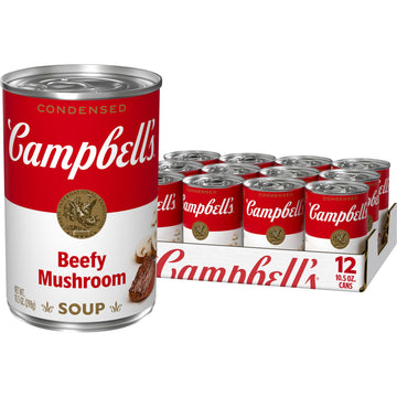Campbell'S Condensed Beefy Mushroom Soup, 10.5 Oz Can (12 Pack)