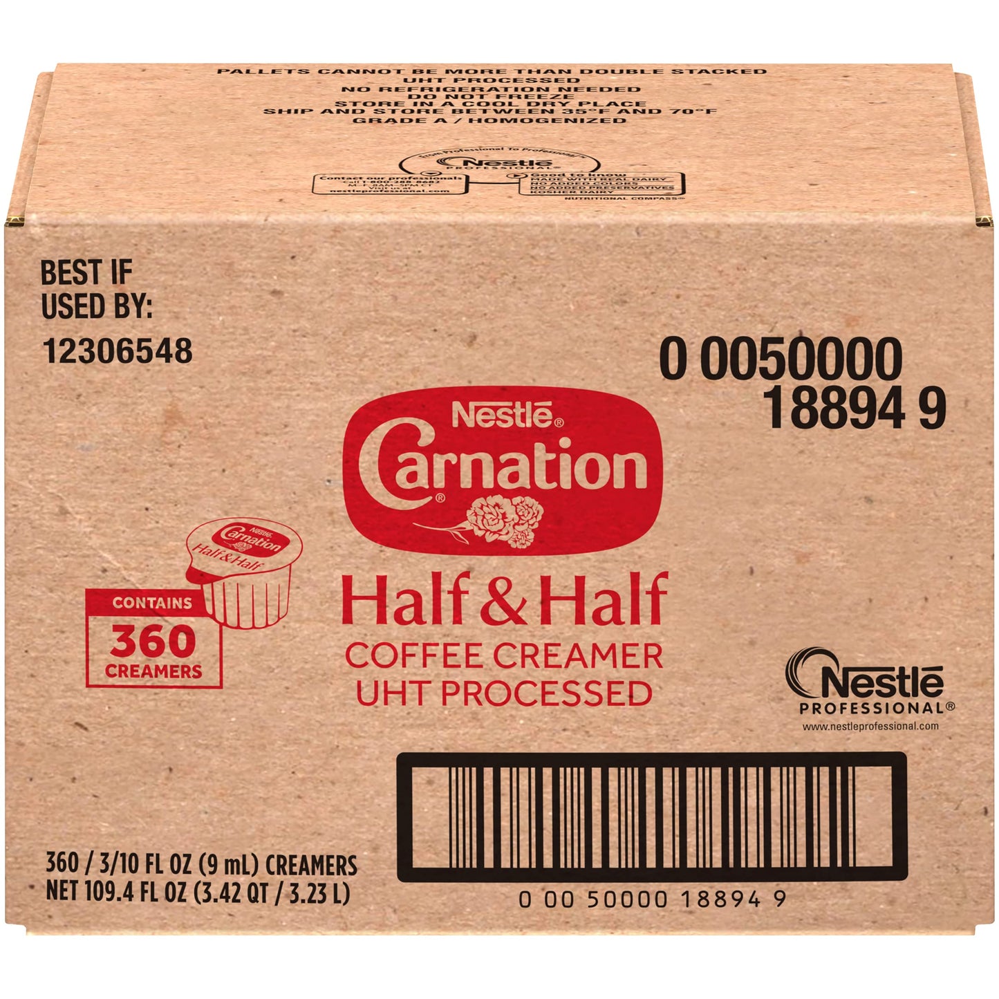 Nestle Carnation Coffee Creamer Half And Half No Refrigeration Made With Real Dairy 360 Count (Pack Of 1)