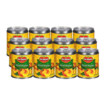 Del Monte Sliced Yellow Cling Canned Peaches In Heavy Syrup, 8.5 Oz Can (Pack Of 12 Cans)
