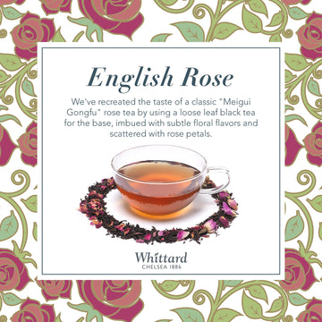 Whittard Of Chelsea - Tea Discoveries English Rose Caddy - Black Loose Leaf Tea, Vegetarian, Vegan Friendly, Resealable Tea Tin