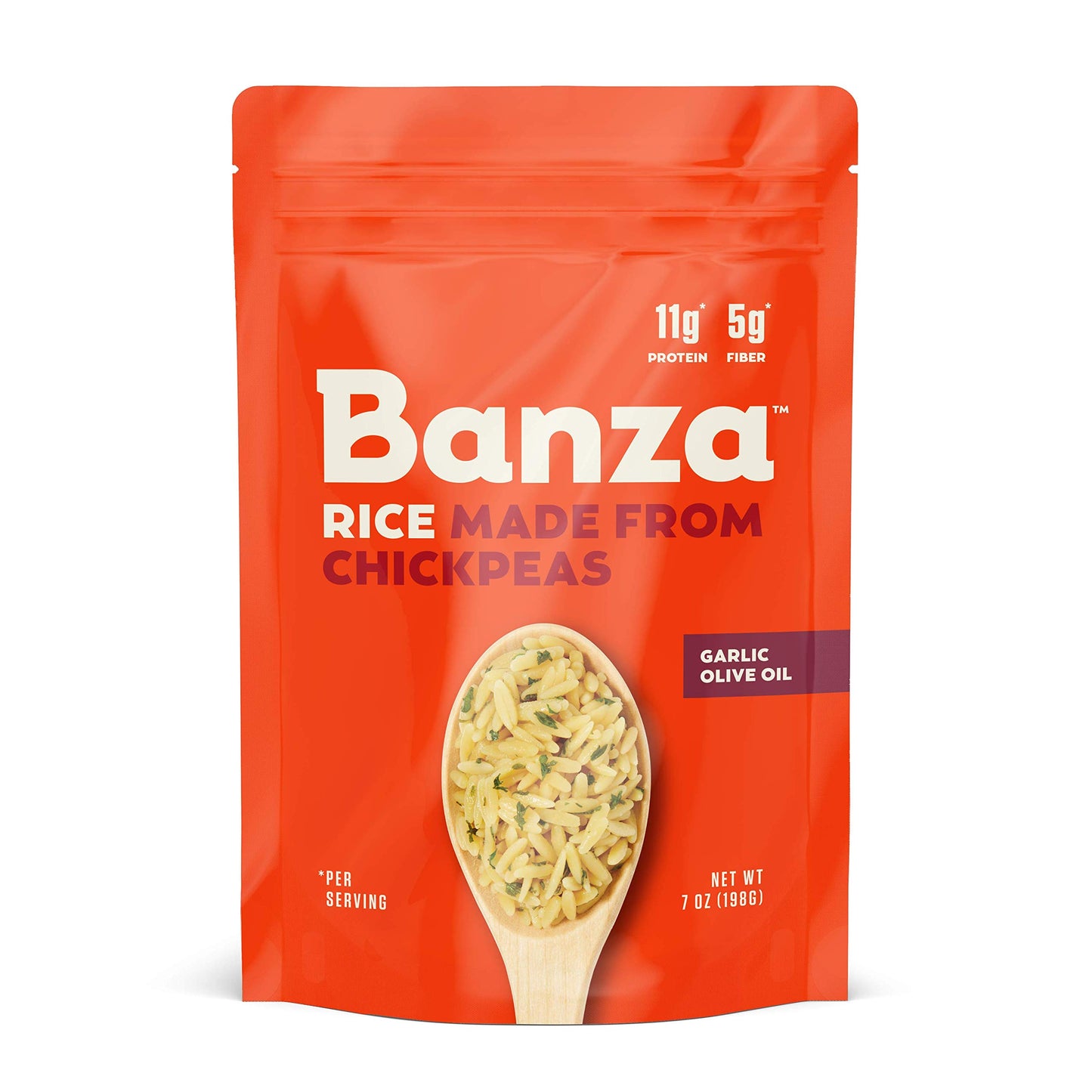 Banza Chickpea Rice, High Protein Low Carb Healthy Rice, Gluten-Free And Vegan, 8Oz Bag (Pack Of 6) (Garlic Olive Oil)