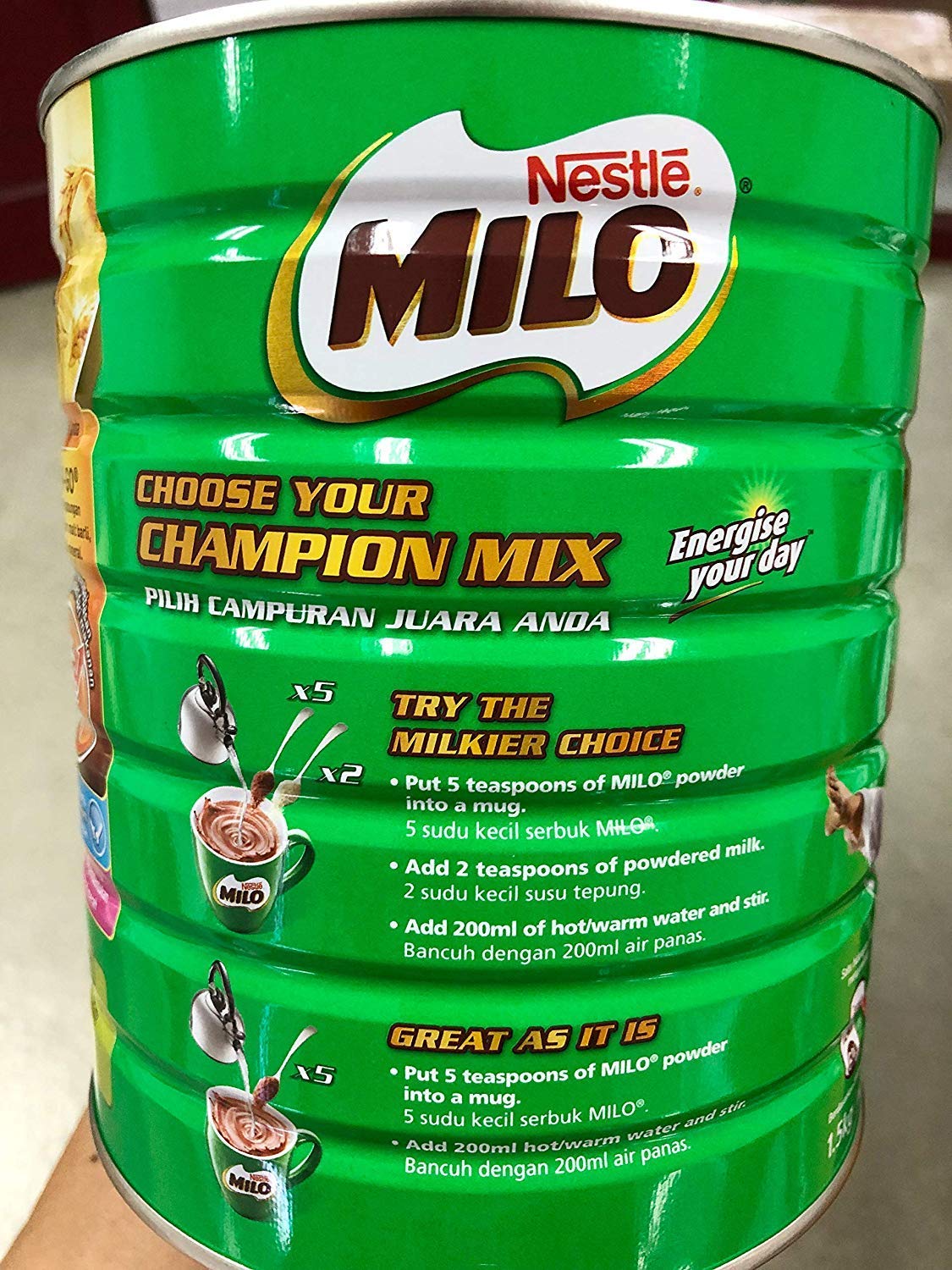 Nestle Milo Malaysia 3.3 Pound (1.5Kg) Halal Beverage Mix Chocolate Malt Powder Tin Can Fortified Powder Energy Drink Cocoa