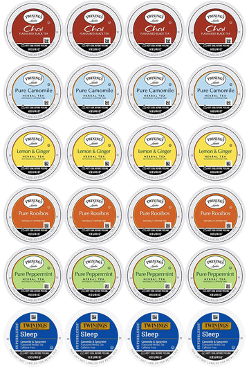 Twinings Tea K-Cup Assortment, Herbal & Black (Pack of 24) - Perfect Gourmet Gift Set