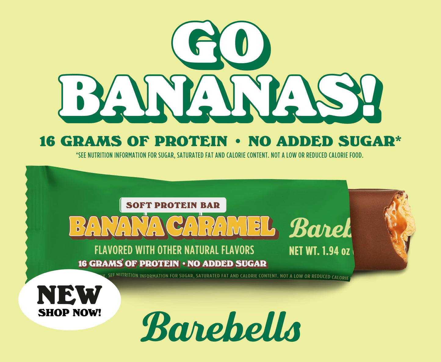 Barebells Protein Bars - Banana Caramel Soft Bar, 12 Count, 1.9Oz Bars - Protein Snacks With High Protein - Chocolate Protein Ba