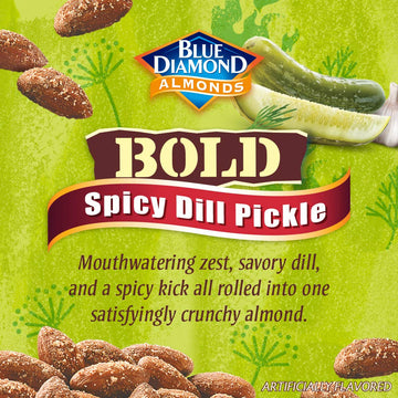 Blue Diamond Almonds Spicy Dill Pickle Flavored Snack Nuts, 6 Oz Resealable Can (Pack of 1)