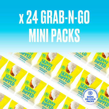 SkinnyDipped Lemon Bliss Yogurt Covered Almonds, Healthy Snack, Plant Protein, Gluten Free, 0.46 Ounce (Pack of 24)