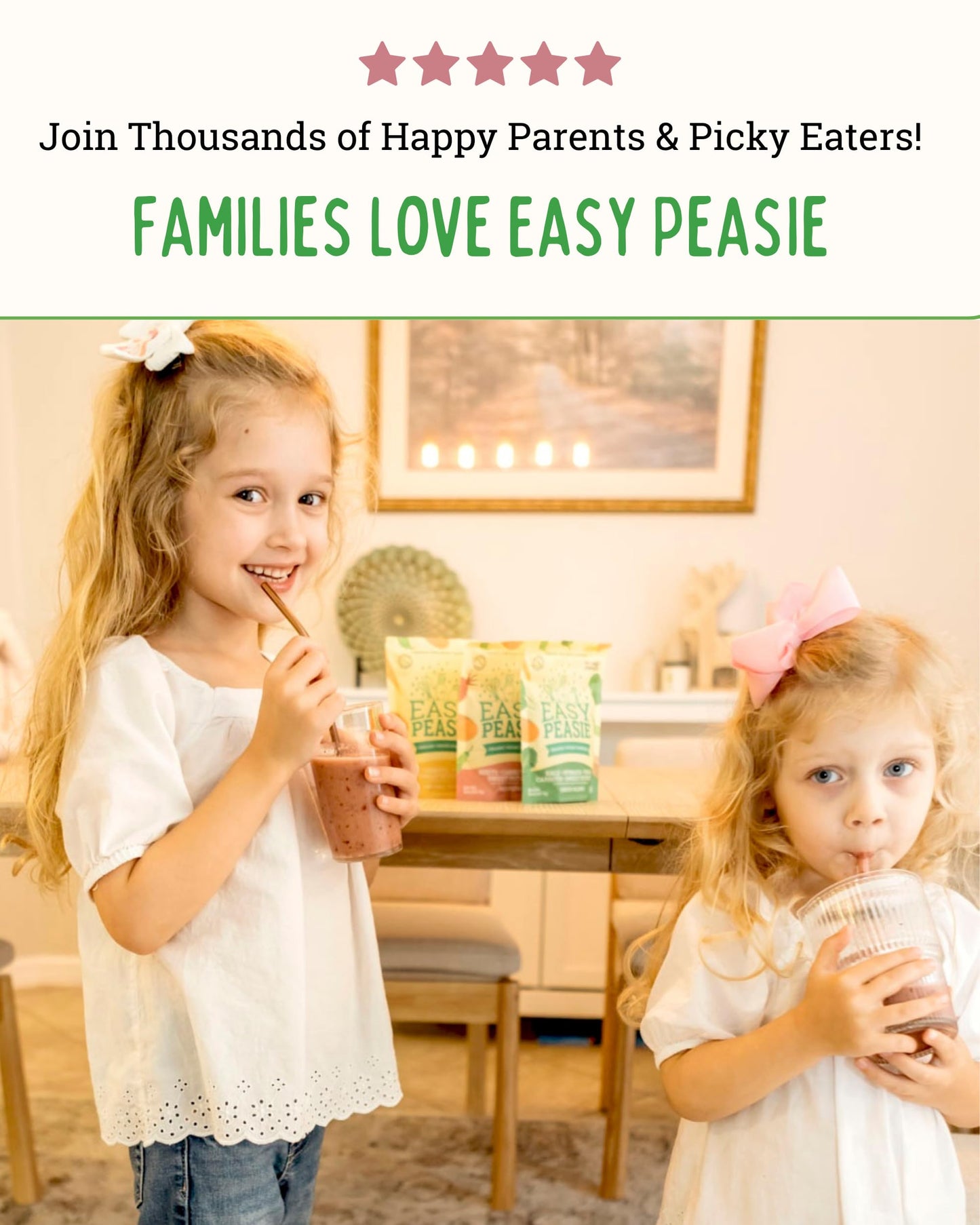 EasyPeasie Organic Veggie Powder Blends for Kids - 3-Pack (Green, Red, Original) - 2oz Each