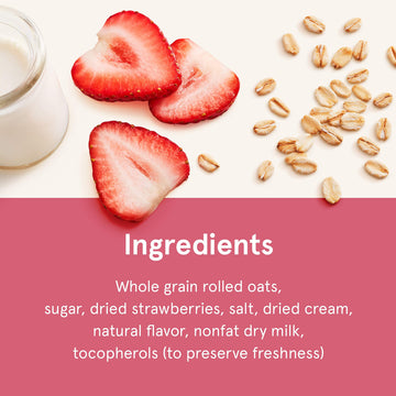 Quaker Instant Oatmeal, Strawberries & Cream, 1.05 Oz, (Pack of 44)