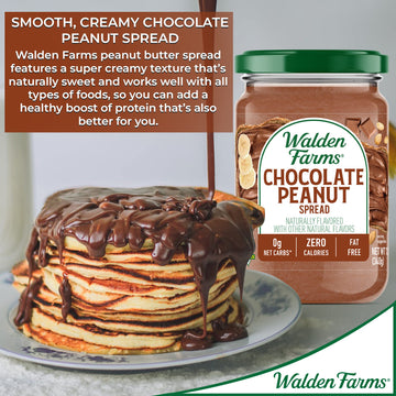Walden Farms Whipped Chocolate Peanut Spread, Fat and Calorie Free Nut Butter, Natural Fresh Roasted Nuts, Smooth and Creamy Cla