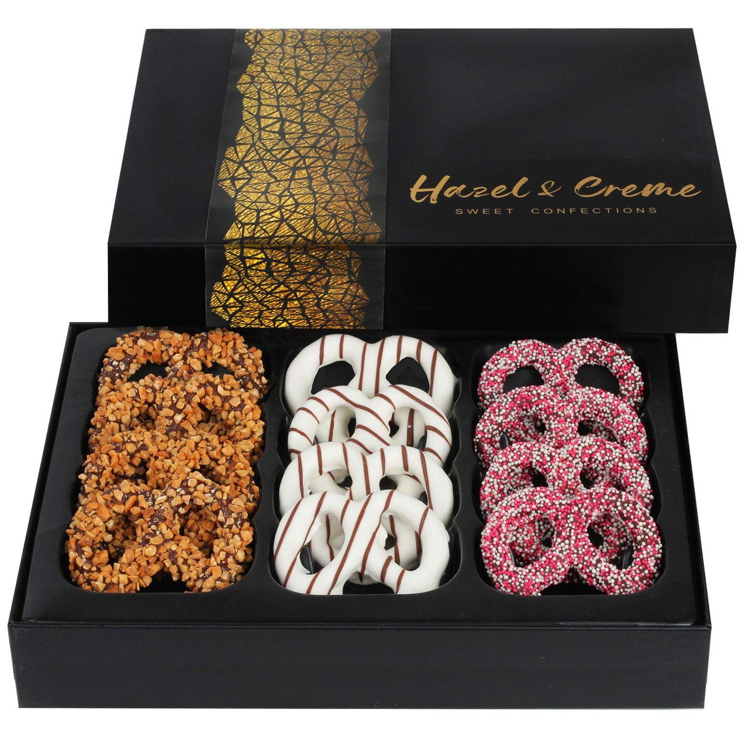 Pretzel Gift Basket - Kosher Chocolate Covered Pretzels - Gourmet Basket Filler - Anniversary Corporate Birthday Holiday Employee Appreciation