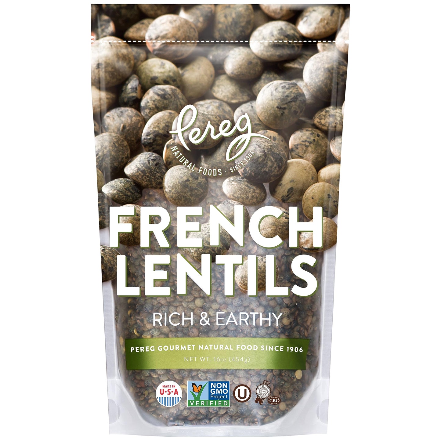 Pereg Du Puy French Green Lentils (16 Oz) - Lentil Beans Dry - Non-GMO & Additive Free - Ideal for Stews Indian Curries Tacos & Soups - Vegan Diet-Friendly - High In Protein & Fiber
