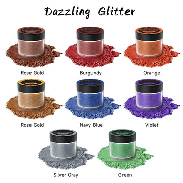 Cakestar Edible Glitter, 8 Colors Edible Luster Dust, Edible Glitters For Drinks, Food Shimmer Dust For Cookies, Cake Decorating