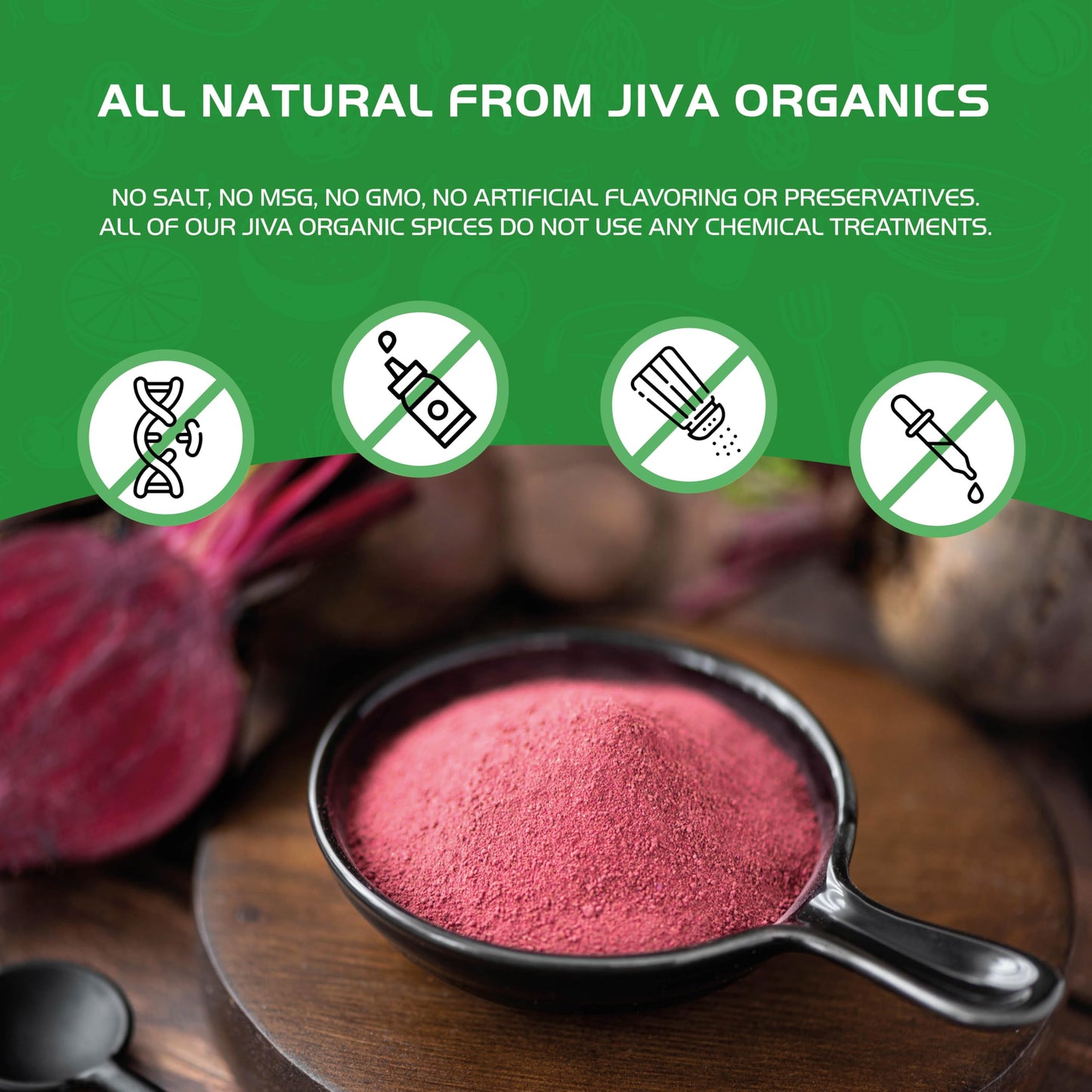 Jiva Organics Beet Root Powder 1.25 LB Bulk Bag - for Baking & Smoothies - Pure & Natural, Non-GMO, Vegan