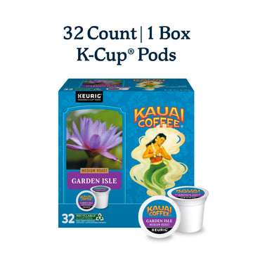Kauai Coffee Keurig K-Cup Pods - Garden Isle Medium Roast - Premium Arabica (1 Pack Of 32 Single-Serve Cups)