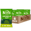 Kettle Brand Potato Chips, Krinkle Cut, Dill Pickle Kettle Chips, Snack Bag 2 Oz (Pack of 6)