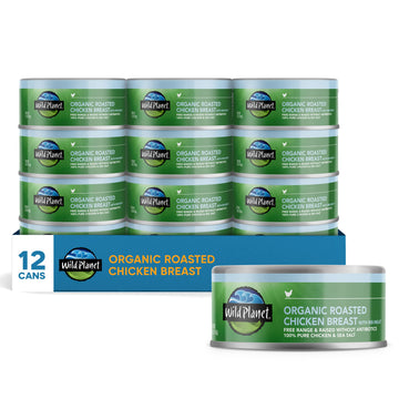 Wild Planet Organic Roasted Chicken Breast With Rib Meat, Skinless And Boneless, Sea Salt, Free Range, Non-Gmo, Gluten Free, Ket