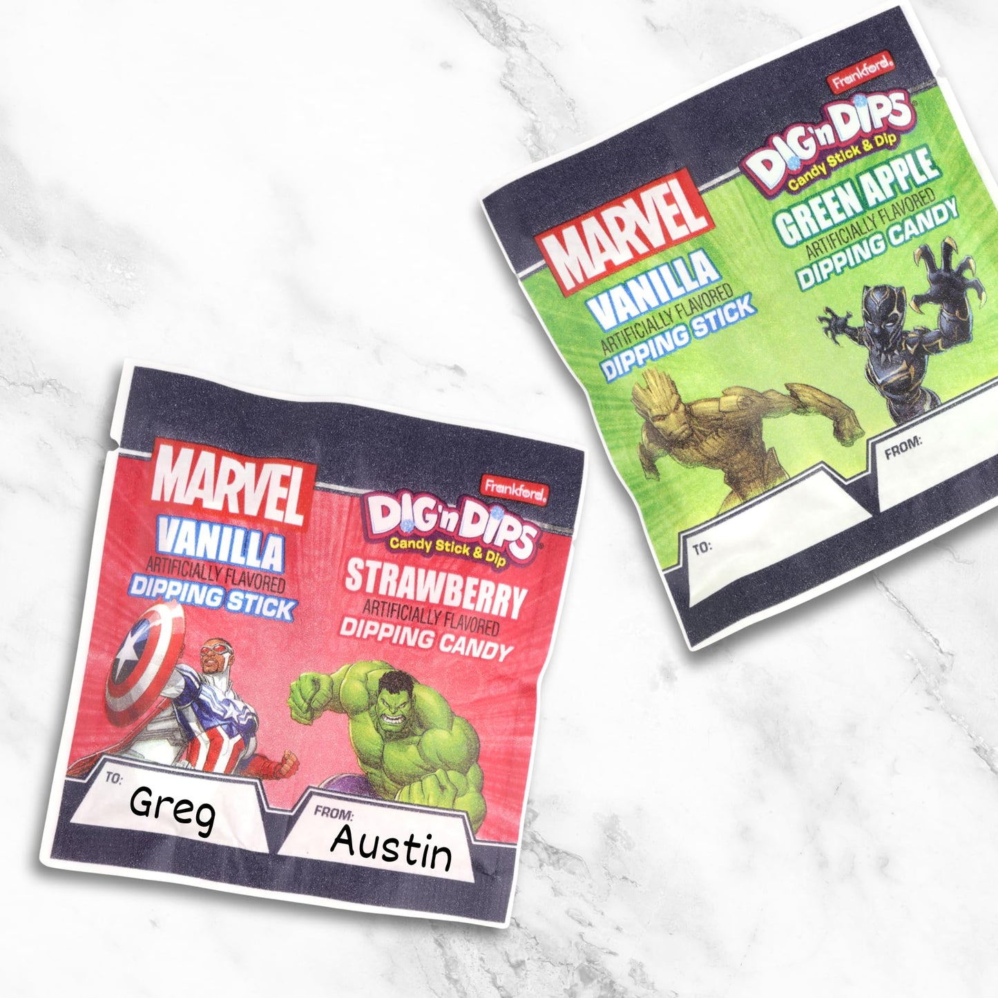 Marvel Dig N Dips, Birthday Party Favor Kit, Assorted Fruit Flavors, 18 Count