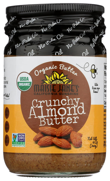 Maisie Janes Organic Almond Butter Crunchy, 12 Oz