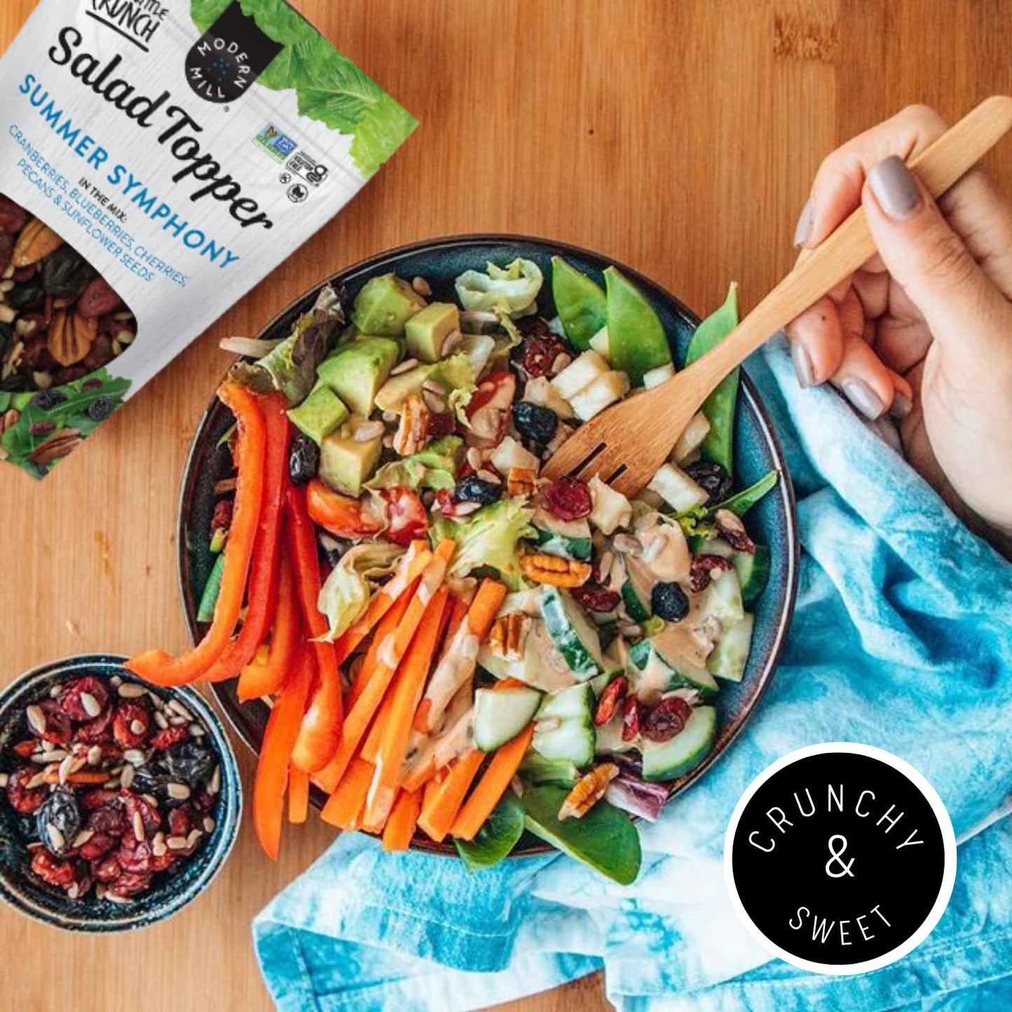 Modern Mill Summer Symphony Mixed Salad Topper By gourmet Nut - Dried cranberriesBlueberriesPecanscherries & Sunflower Seeds - g