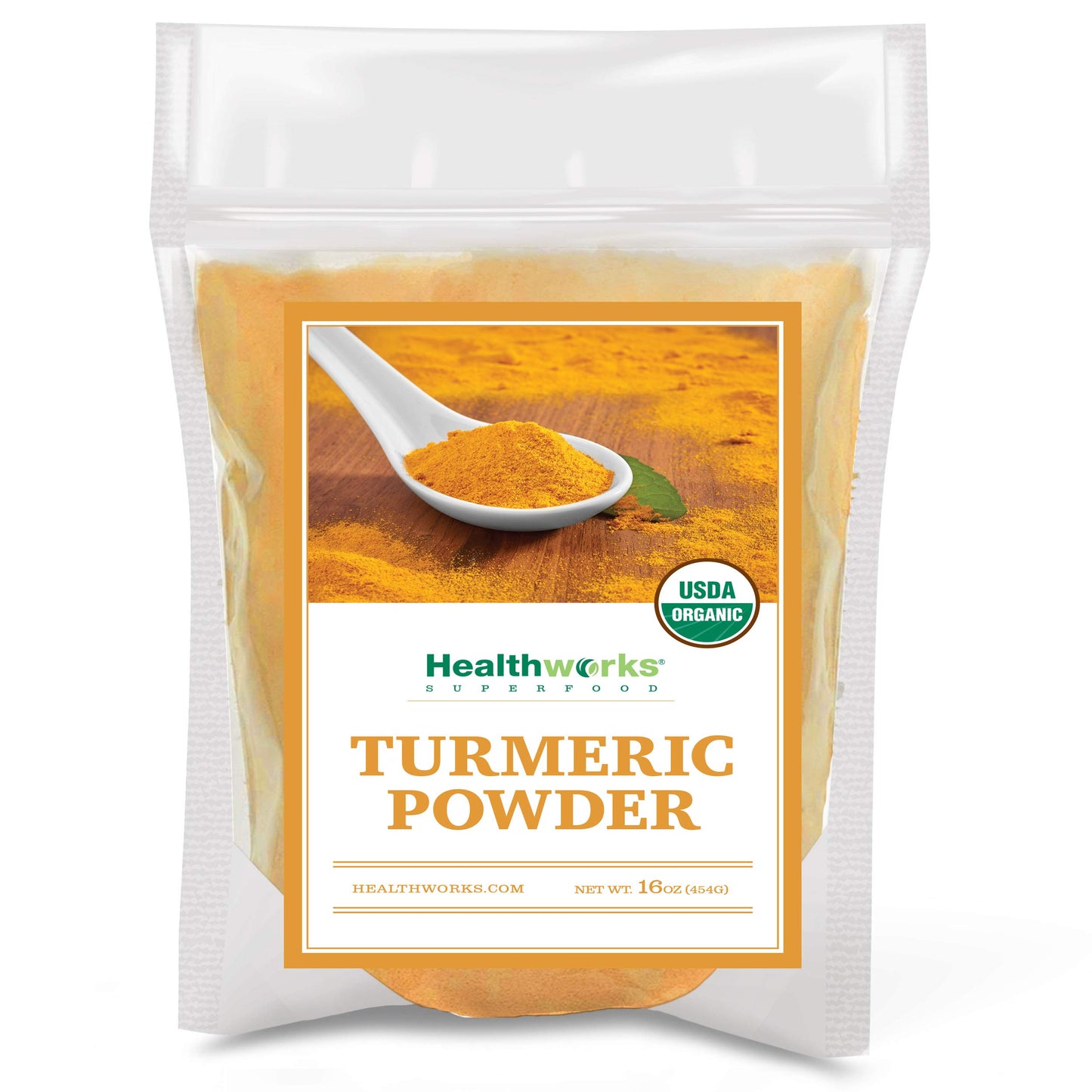 Healthworks Superfoods Organic Turmeric Powder - 16 Oz / 1 Lbs - Ground Raw Organic, Curcumin, Keto, Paleo, Vegan and Non-GMO