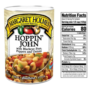 Margaret Holmes Hoppin' John With Blackeye Peas, Tomatoes, Onions & Jalapenos 14.5 Oz (Pack Of 6)