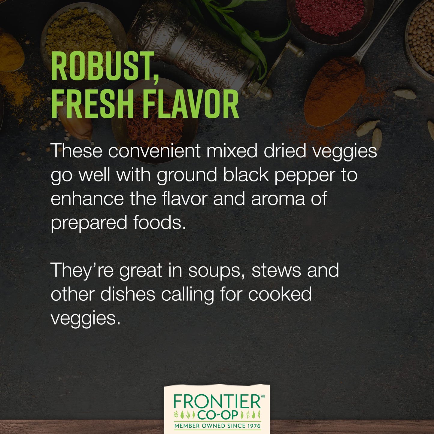 Frontier Co-op Organic Vegetable Soup Blend 1lb - Low Sodium Soup Mix, Dehydrated Veggies and Parsley - Dried for Ramen, Stew