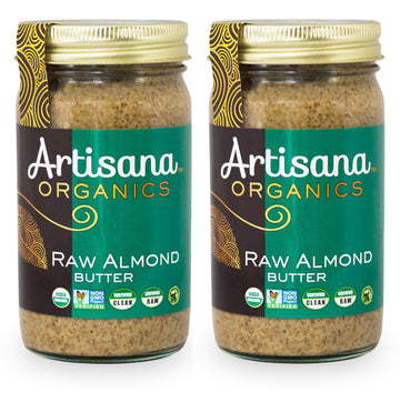 Artisana Organics Raw Almond Butter (2 Pack, 14Oz Jars) | No Sugar Added, No Palm Oil, Vegan, Paleo And Keto Friendly, Non-Gmo