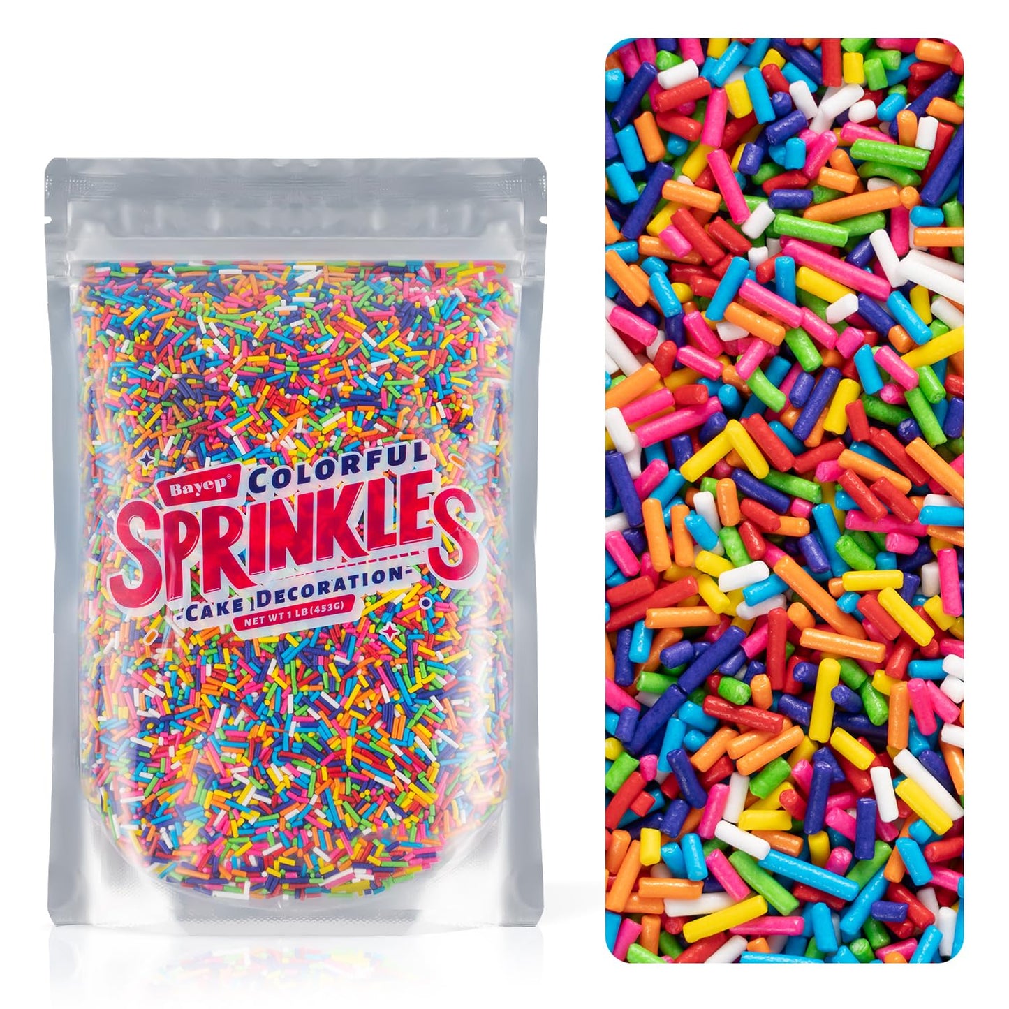 Edible Rainbow Sprinkles Bulk 16 Oz Bulk Rainbow Jimmies For Ice Cream Dessert Toppings Brownies Cookies Cupcakes Cake Decorating Birthday Baby Shower