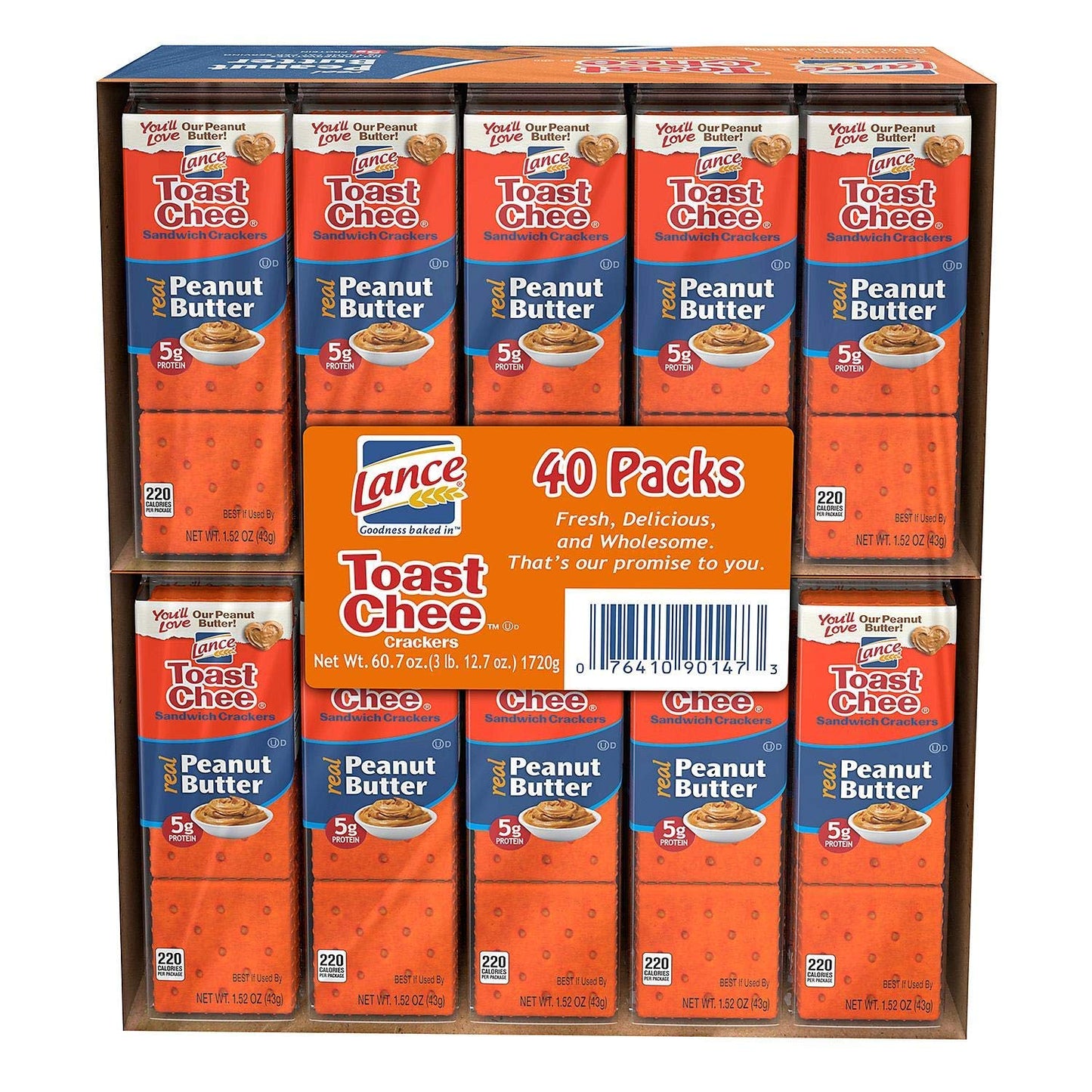 Lance Fresh Toasty Crackers With Rich Peanut Butter Sandwich Crackers (40 Pack)