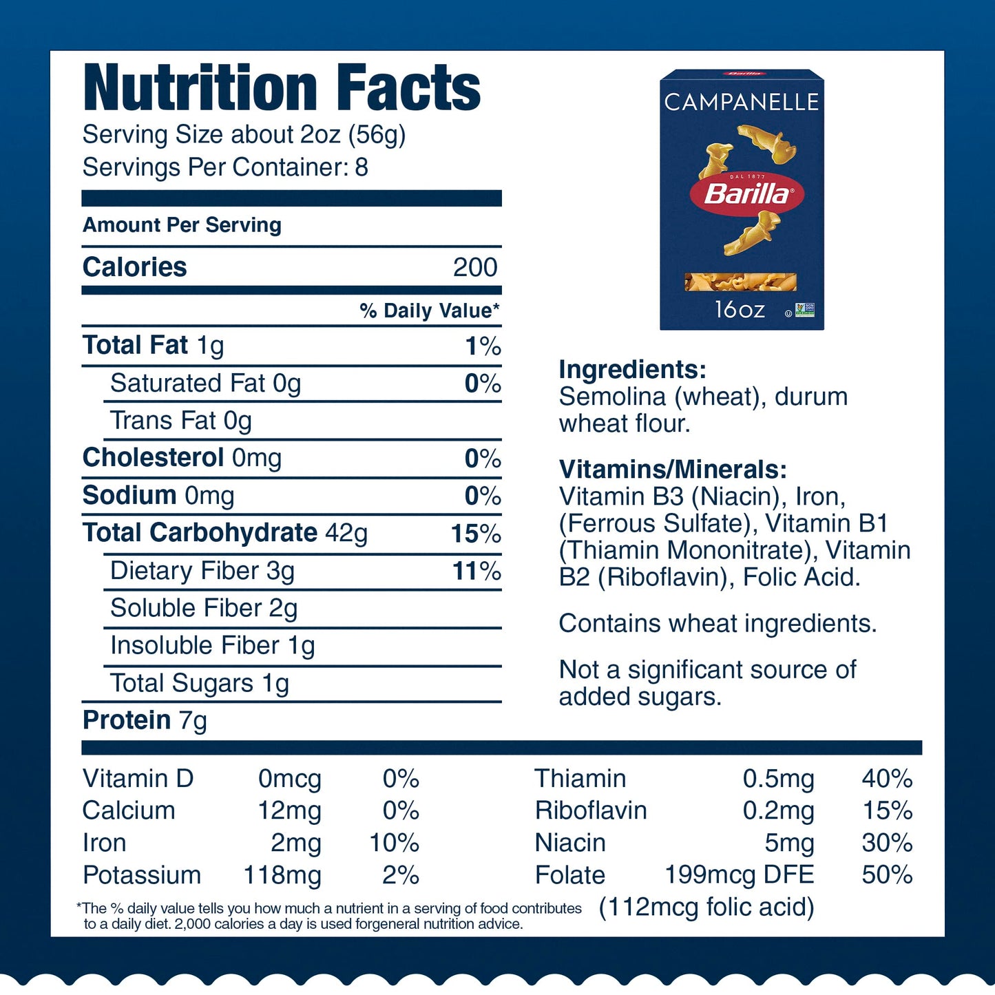 Barilla Campanelle Pasta, 16 Oz. Box (Pack Of 12) - Non-Gmo Pasta Made With Durum Wheat Semolina - Kosher Certified Pasta